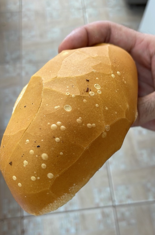 Bread with bubbles — the first batch of the morning